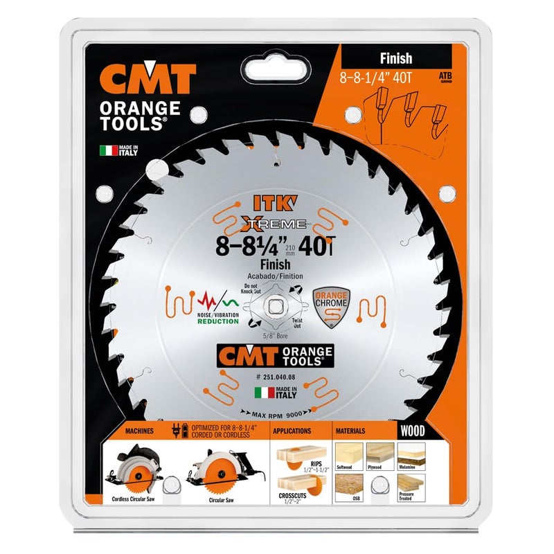 CMT ORANGE TOOLS 251.040.08 ITK Finish Blade 8-1/4"x40x5/8 - Image 3